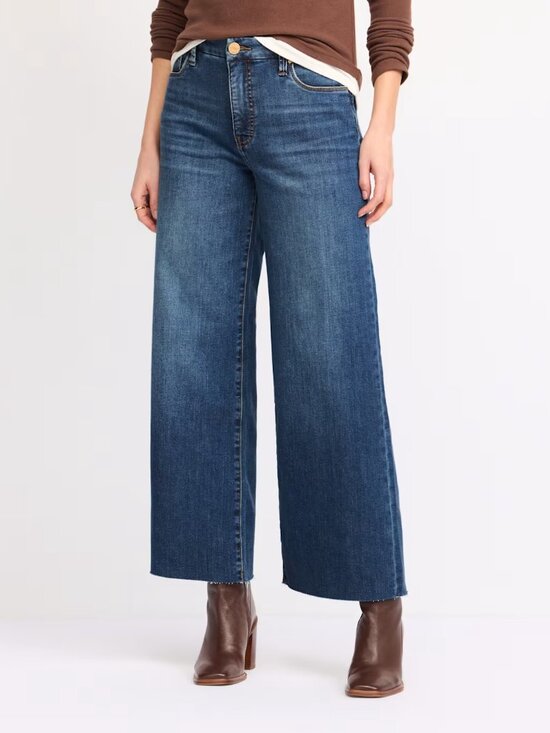 Kut from the Kloth Denim - Kut From The Kloth Meg High Rise Fab Ab Wide Leg Raw Hem Ankle Crop size 12